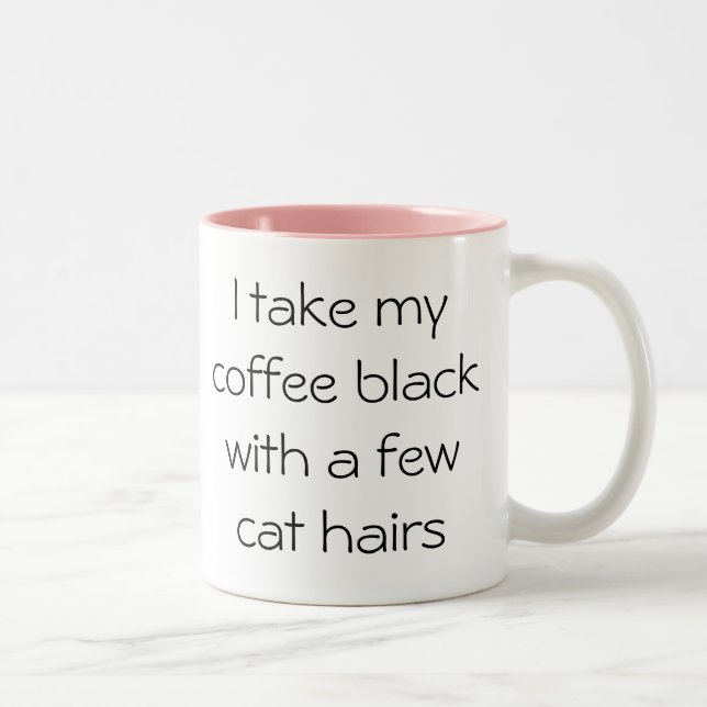 Funny Coffee black with cat hair Mug (Right)