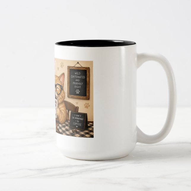Funny Coffee Cat Mug (Right)