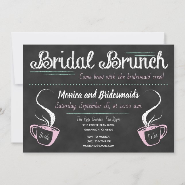 Funny Coffee Chalkboard Bridesmaid Brunch Invitation (Front)