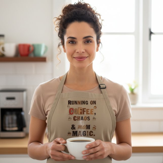 Funny Coffee Chaos & Mum Magic Long Apron (Creator Uploaded)