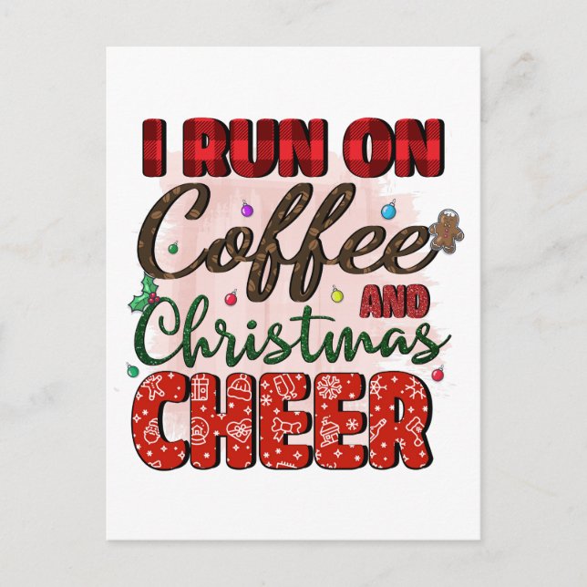 Funny coffee Christmas quotes  Postcard (Front)