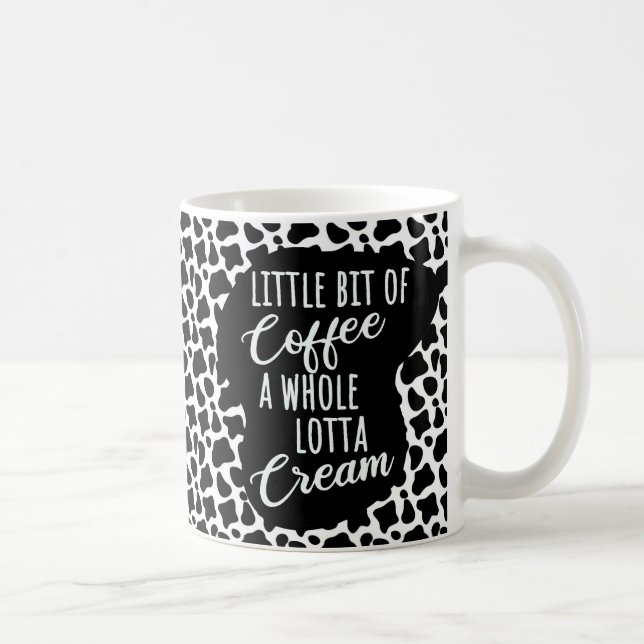 Funny Coffee Cream Cow Print Coffee Mug (Right)