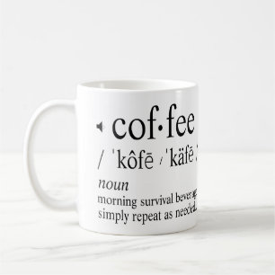 Funny Coffee Definition Morning Survival Beverage Mug