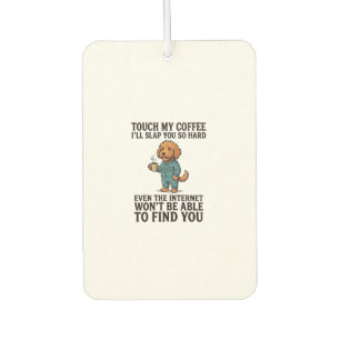 Funny Coffee Dog Vintage Engraving Shirt Design_1 Car Air Freshener