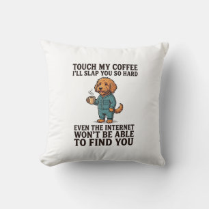 Funny Coffee Dog Vintage Engraving Shirt Design_1 Cushion