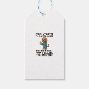 Funny Coffee Dog Vintage Engraving Shirt Design_1 Gift Tags