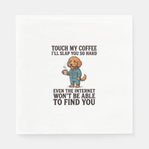 Funny Coffee Dog Vintage Engraving Shirt Design_1 Napkin