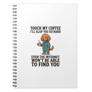 Funny Coffee Dog Vintage Engraving Shirt Design_1 Notebook