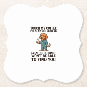 Funny Coffee Dog Vintage Engraving Shirt Design_1 Paper Coaster