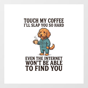 Funny Coffee Dog Vintage Engraving Shirt Design_1 Window Cling