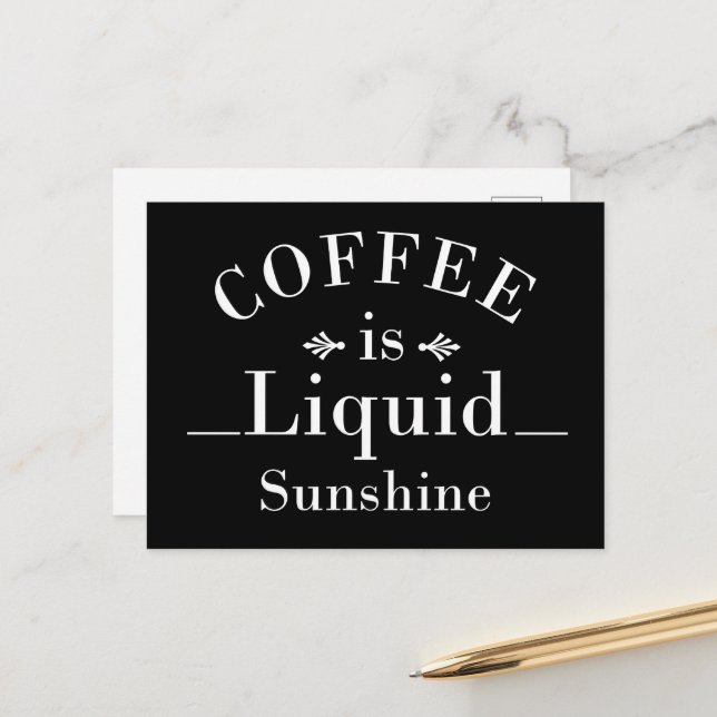 Funny coffee drinker quotes holiday postcard (Front/Back In Situ)