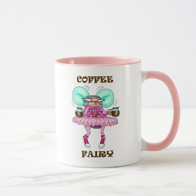 Funny Coffee Fairy Humour Mug (Right)