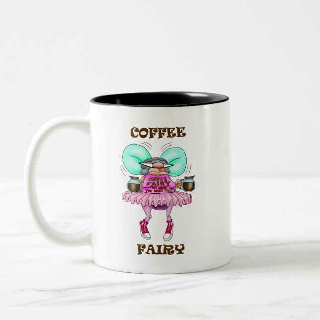 Funny Coffee Fairy Humour Mug (Left)