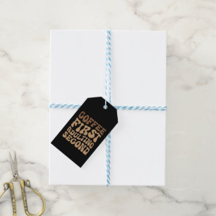 Funny Coffee First, Adulting Quote Gift Tags