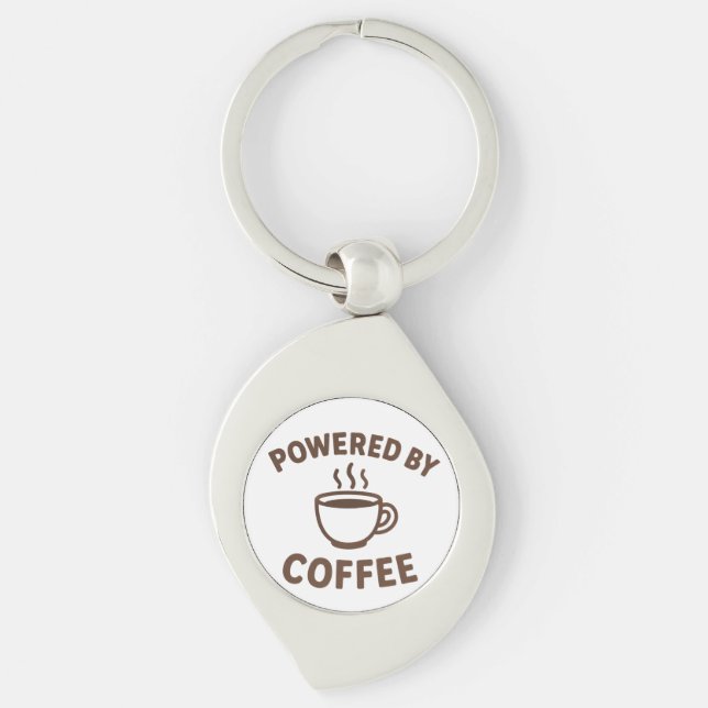 Funny Coffee Keychain – “Powered by Coffee” (Front)