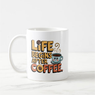 Funny coffee life word art  mug