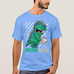 Funny Coffee Lover Coffee Dinosaur Cute Dinosaur M T-Shirt