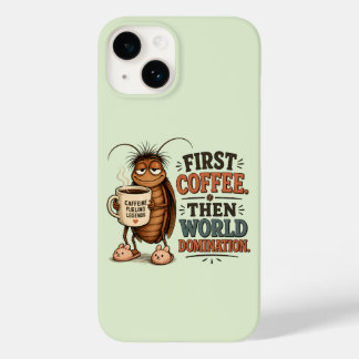 Funny Coffee Lover Cute Sleepy Cartoon Bug Case-Mate iPhone 14 Case