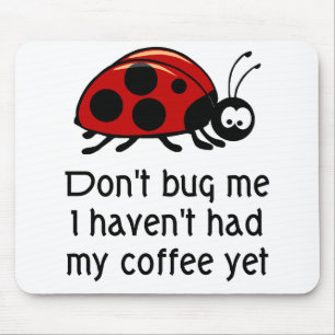 Funny Coffee Lover Mouse Pad with Ladybug