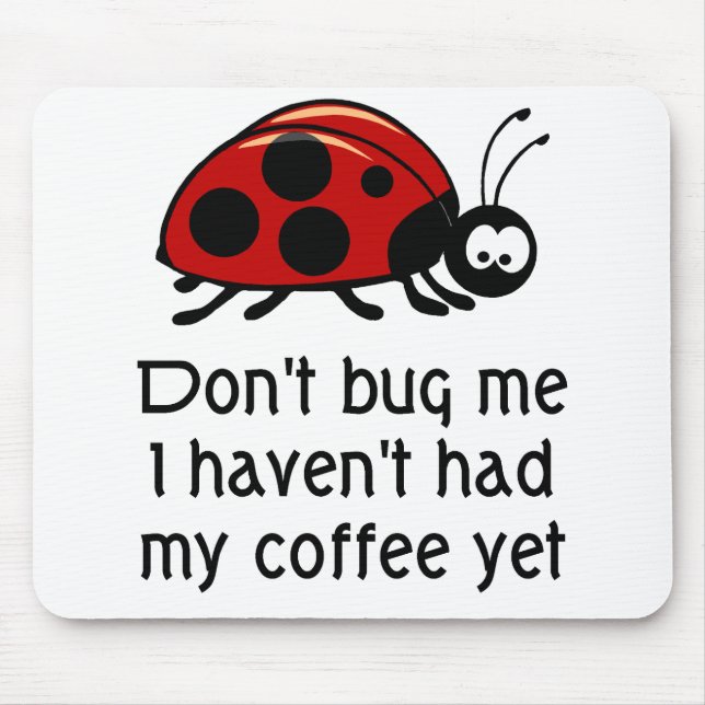 Funny Coffee Lover Mouse Pad with Ladybug (Front)