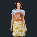 Funny Coffee Lover Rise and Grind Lemon Pattern Apron<br><div class="desc">Funny and cool apron to make cooking more fun. Personalised gift for family and friends who love cooking,  baking and trying new recipe in the kitchen. Customise the wording to fit your occasion. You can use the Design Tool to further change the font type,  font colour and font size.</div>
