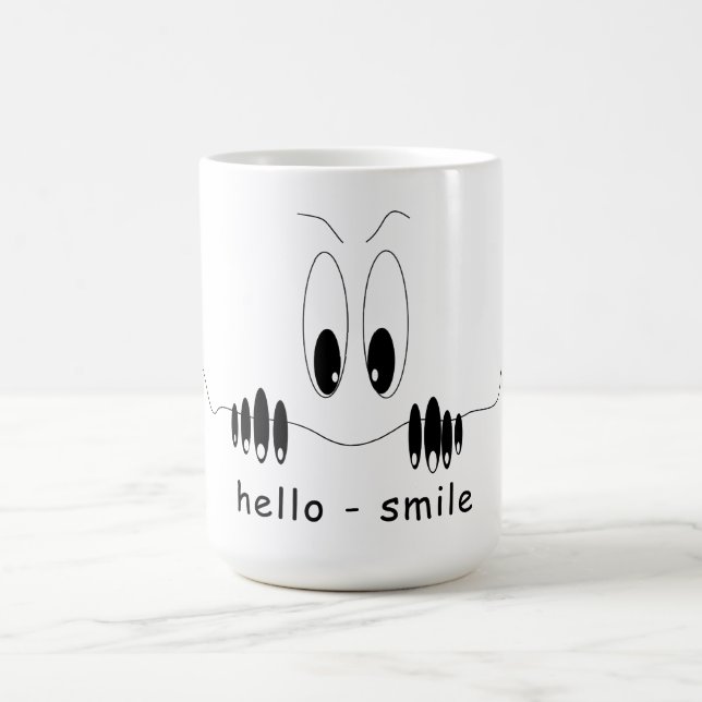 Funny Coffee Mug Curiosity Eyes - Smile (Center)