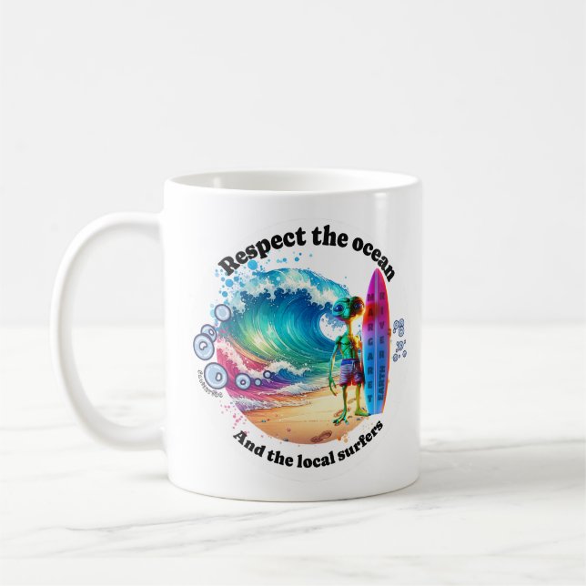 Funny coffee mug et respect ocean (white) (Left)