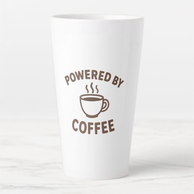 Funny Coffee Mug – “Powered by Coffee” Design (Front)
