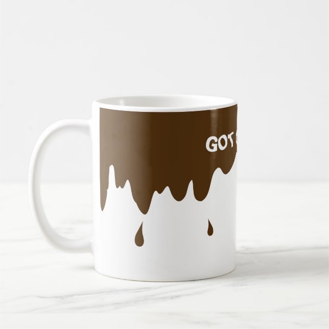 Funny Coffee Mug with Fake Coffee Drips (Left)