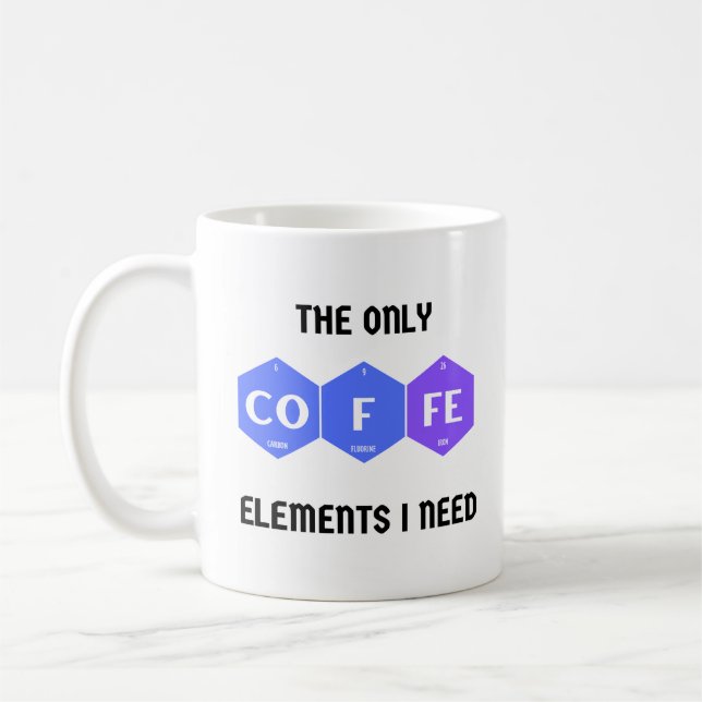 Funny Coffee Mug With Periodic Table Elements (Left)