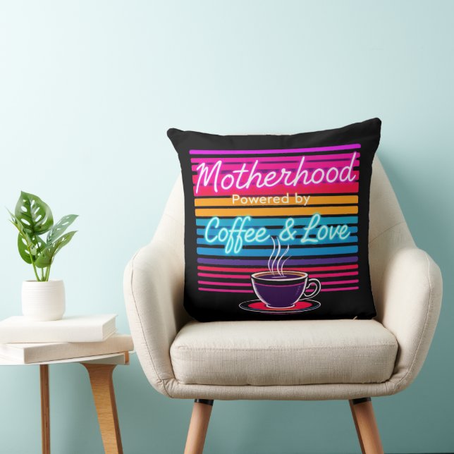 Funny Coffee Mum Gift | Neon Colours | Mother's Da Cushion (Chair)