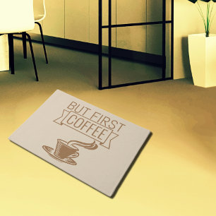 funny coffee quote doormat
