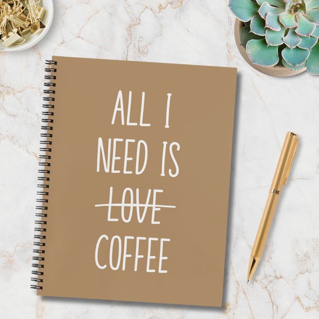 Funny Coffee Quote Simple Minimalist Todo List Notebook (In situ)