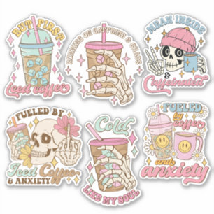 Funny Coffee Quote Vinyl Sticker Pack