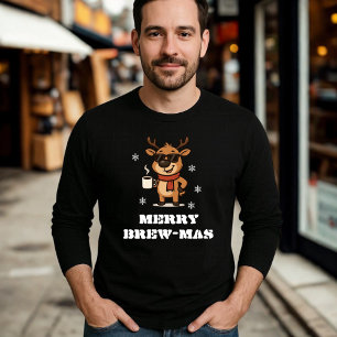Funny Coffee Reindeer Christmas T-Shirt