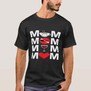 Funny Coffee Scuba Diving Wine Mum Diver Mother Fl T-Shirt