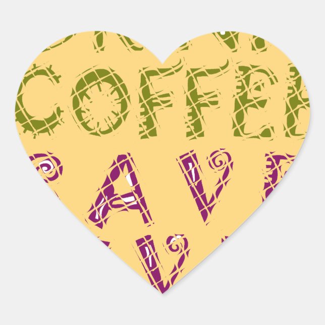 Funny Coffee Selfie Quote Design Heart Sticker (Front)