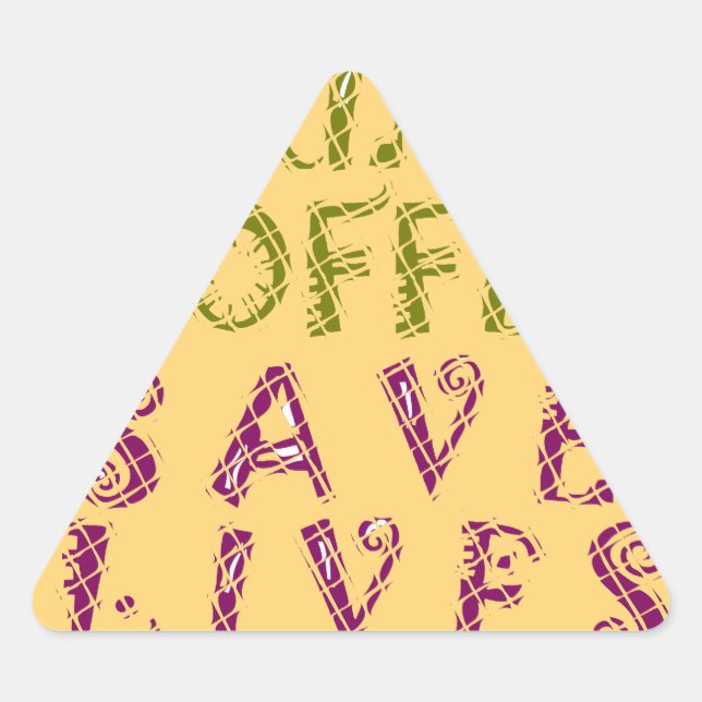 Funny Coffee Selfie Quote Design Triangle Sticker (Front)