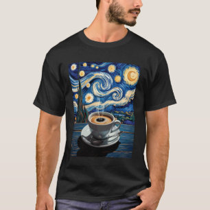 Funny Coffee Starry Night Latte Art Cup Barista Wo T-Shirt