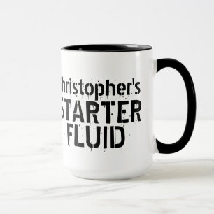 Funny Coffee Starter Fluid Personalised Name Mug