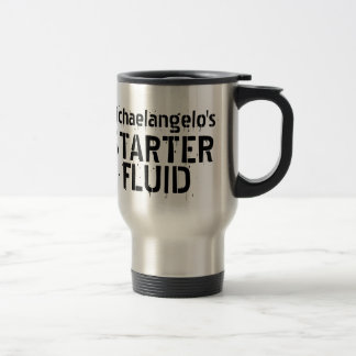 Funny Coffee Starter Fluid Personalised Name Travel Mug