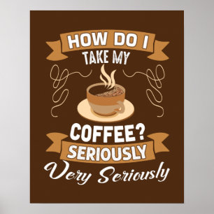 Funny coffee word art poster