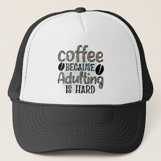 Funny coffee word art trucker hat (Front)