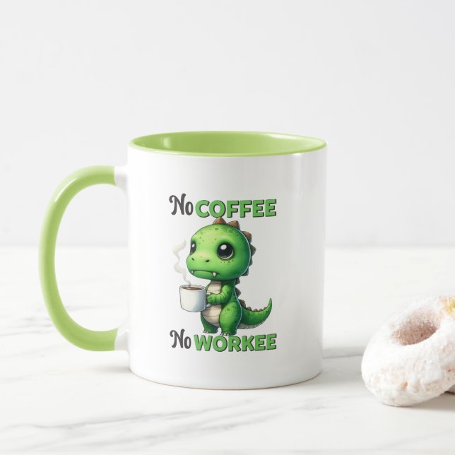 Funny coffee work word art  mug (With Donut)
