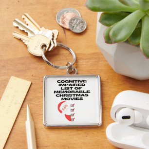 Funny Cognitive Christmas Movie List Key Ring