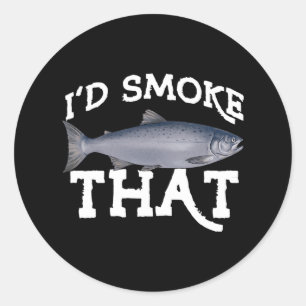 Funny Coho Salmon Fishing Saltwater Freshwater Ang Classic Round Sticker