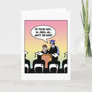 Funny College High School Graduation Speech Card