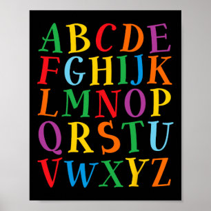Funny Color Letters Alphabet Learn Abcs Kindergart Poster