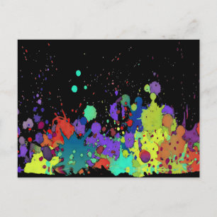 FUNNY COLOR SPLASH I + your backgr. & ideas Postcard