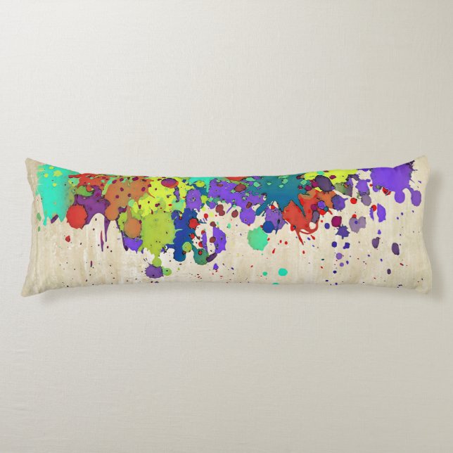 FUNNY COLOR SPLASH I + your ideas Body Cushion (Front)